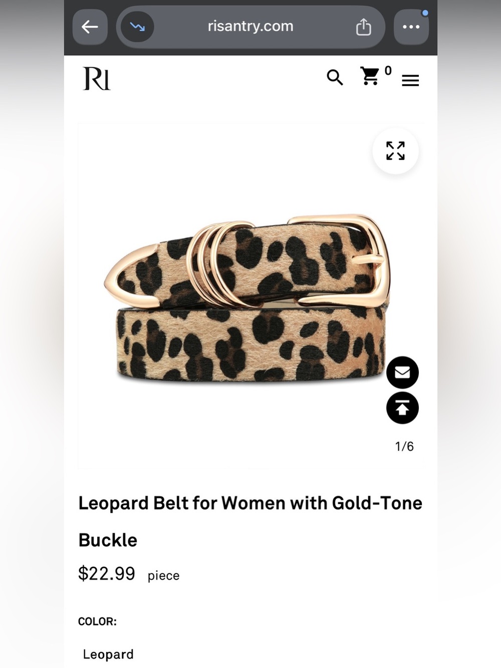 Leopard Print Gold Buckle Women's Waist Belt - Beige/Black Risantry